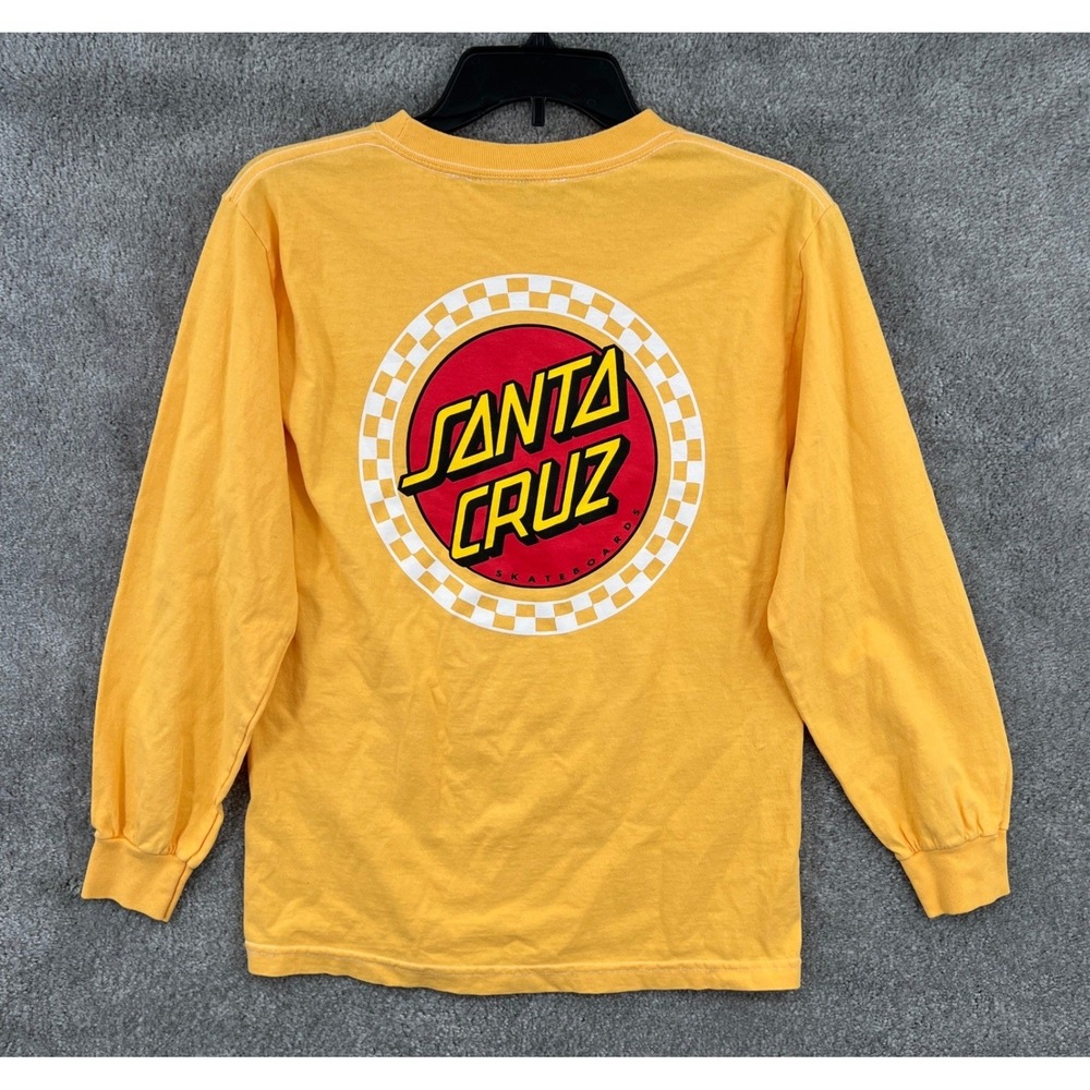 Santa Cruz Skateboards Mens S Yellow‎ Long Sleeve T-Shirt